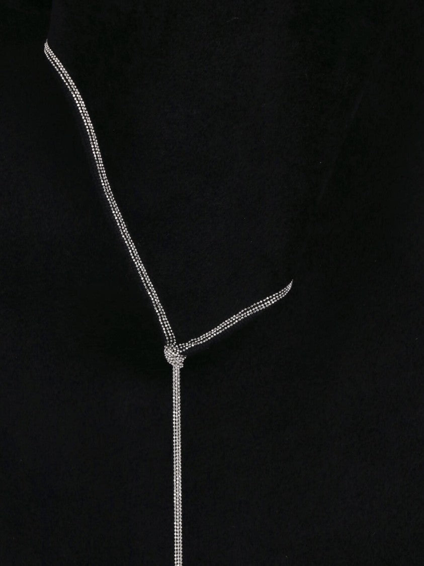 Giorgio Armani Black Viscose Gilet With Rhinestone Detailing
