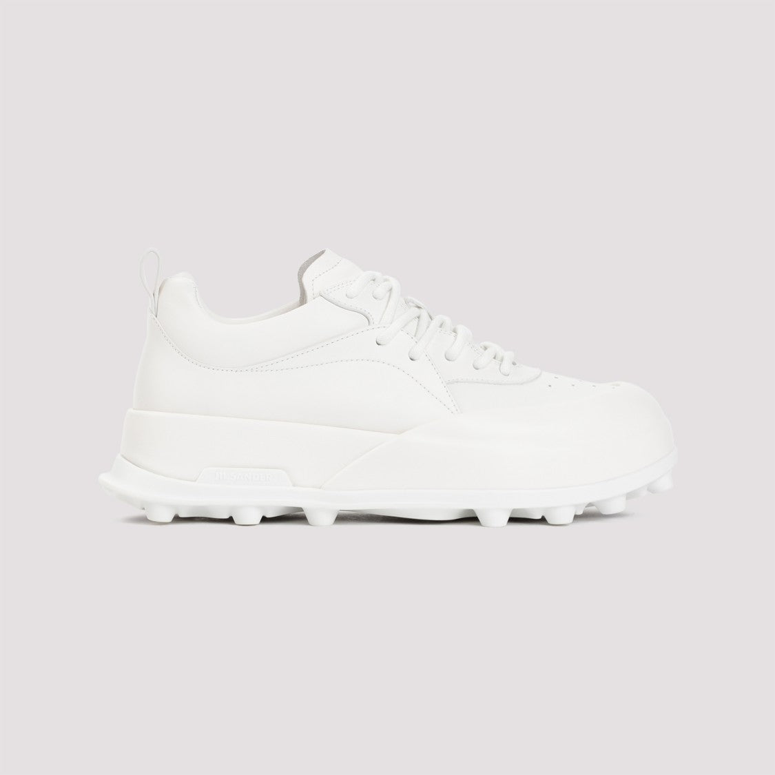 Jil Sander Porcelain White Leather Sneakers