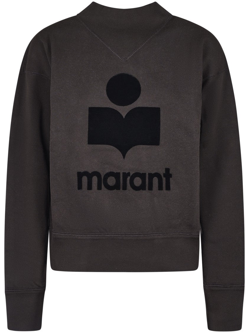 Isabel Marant Étoile Cropped Sweater With Bold Logo Design And Ribbed Cuffs