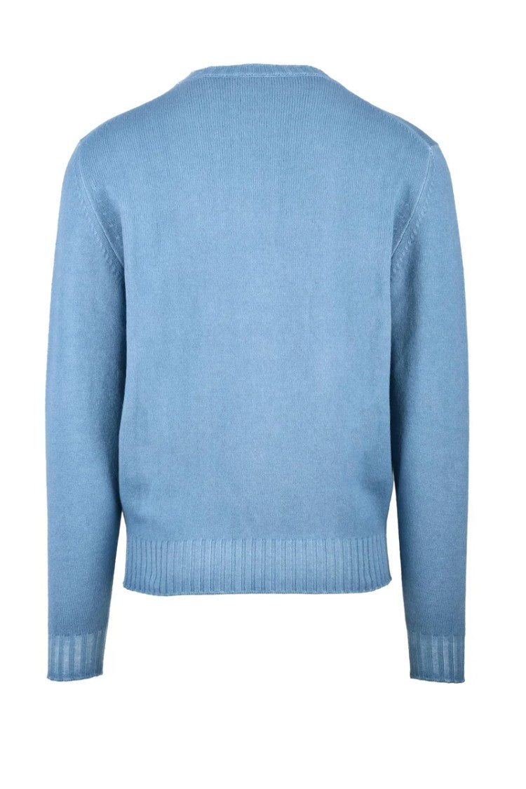 Filippo De Laurentiis Light Blue Virgin Wool Cashmere Men's Pullover