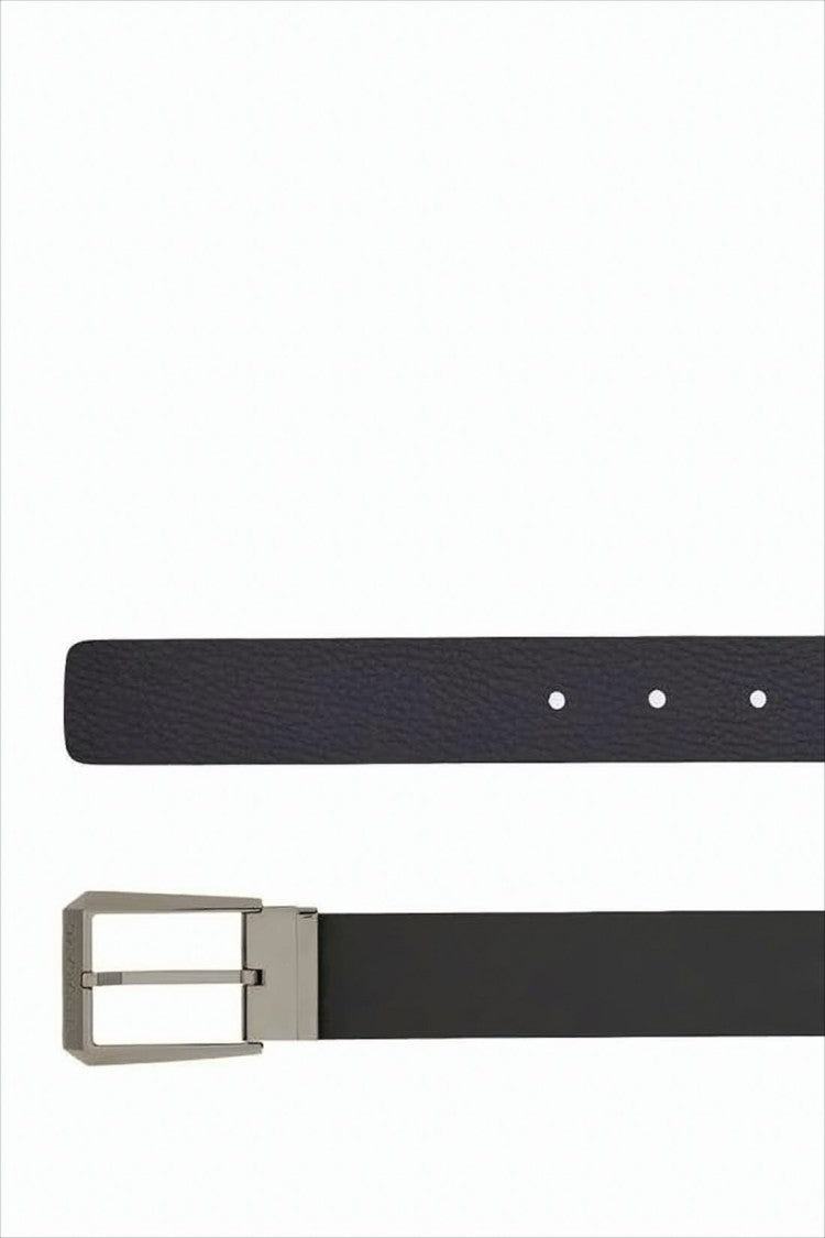Salvatore Ferragamo Calfskin Leather Belt With Rectangular Matte Buckle