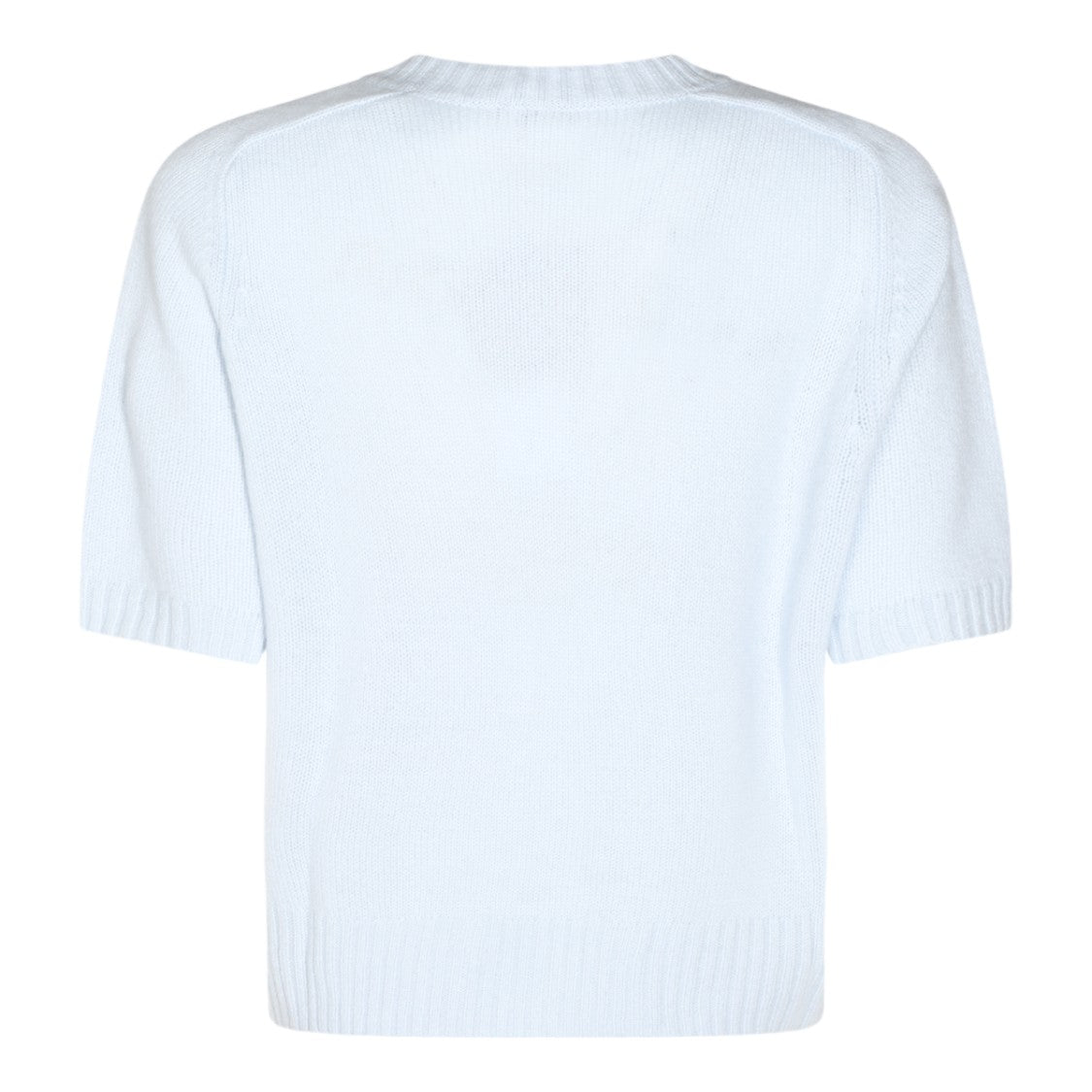 Allude Light Blue Ribbed Knit Sweater