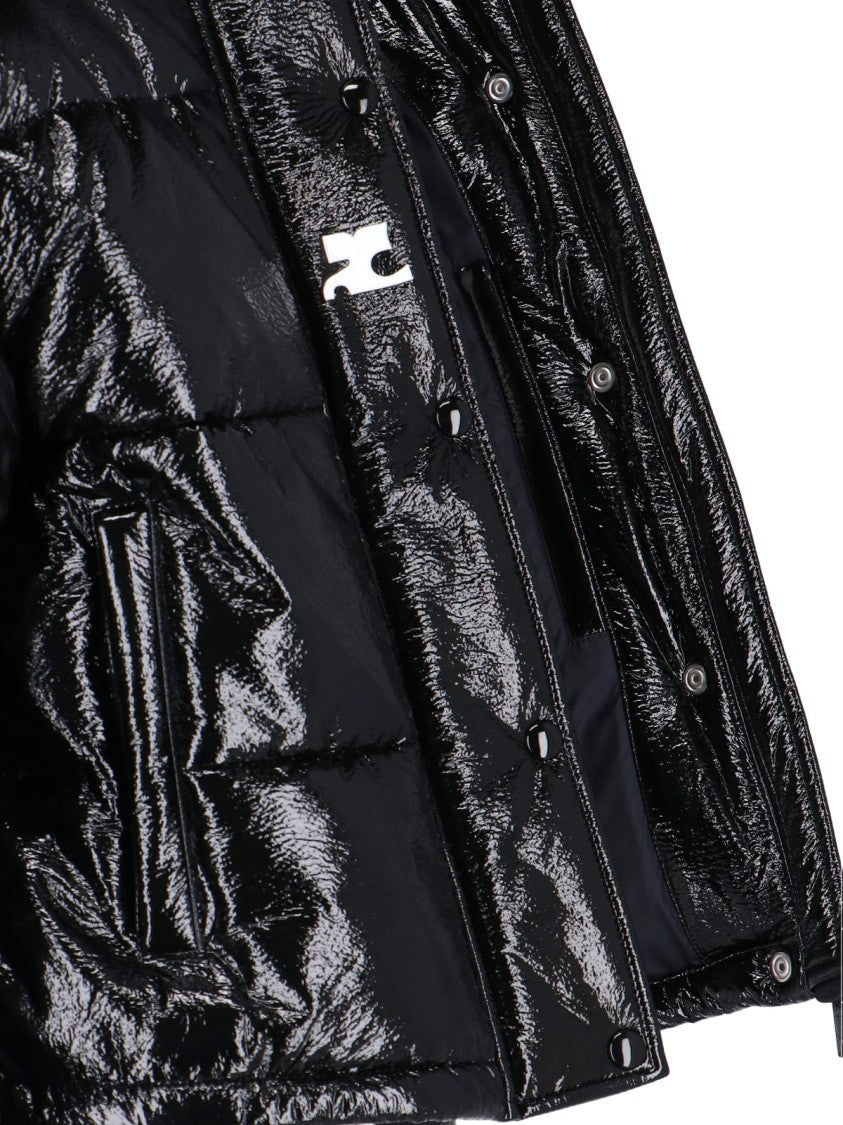 Courrèges Crop Vinyl Puffer Jacket – Black