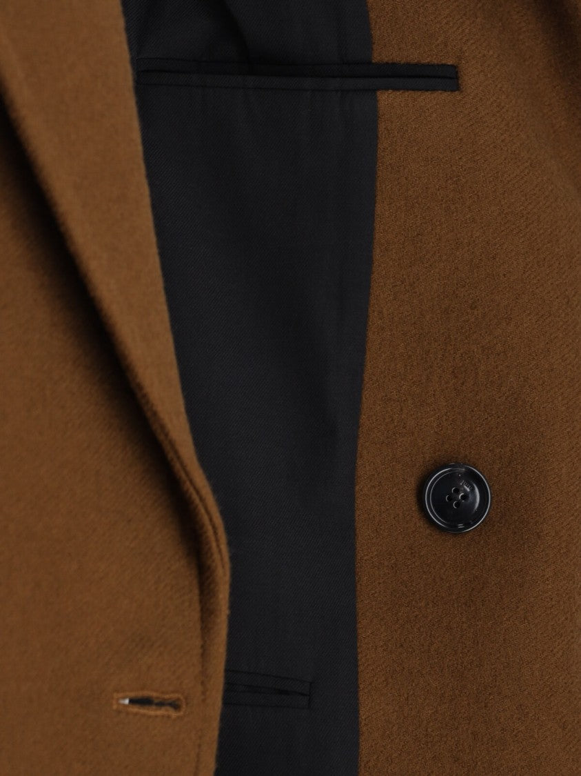 Ami Double-Breasted Coat – Brown