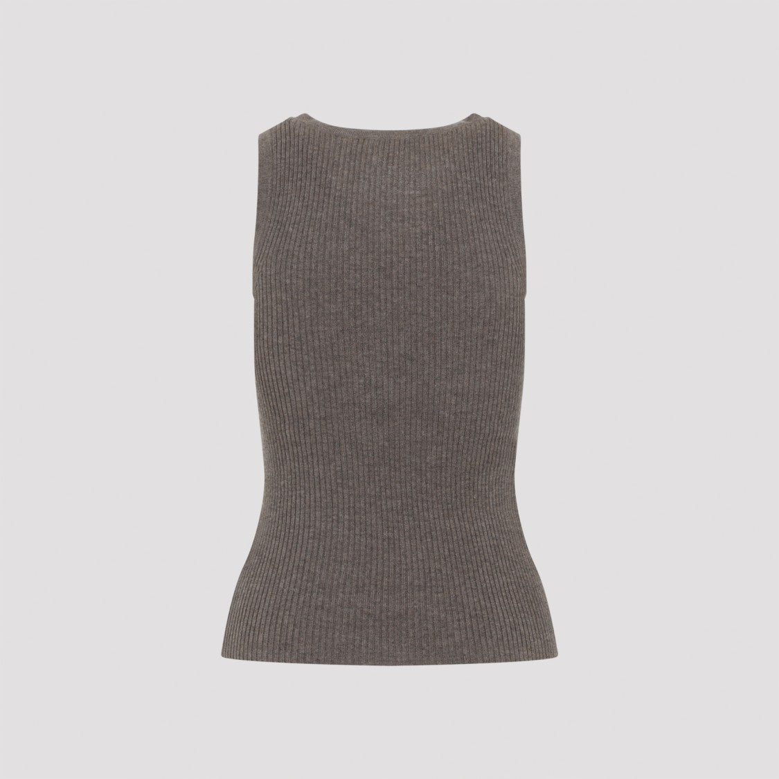 Max Mara Sleeveless Ribbed Knit Top In Wool-Cashmere Blend