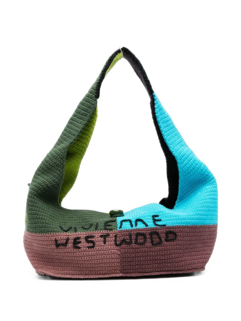 Vivienne Westwood Multicolored Knitted Shoulder Bag With Patchwork Design