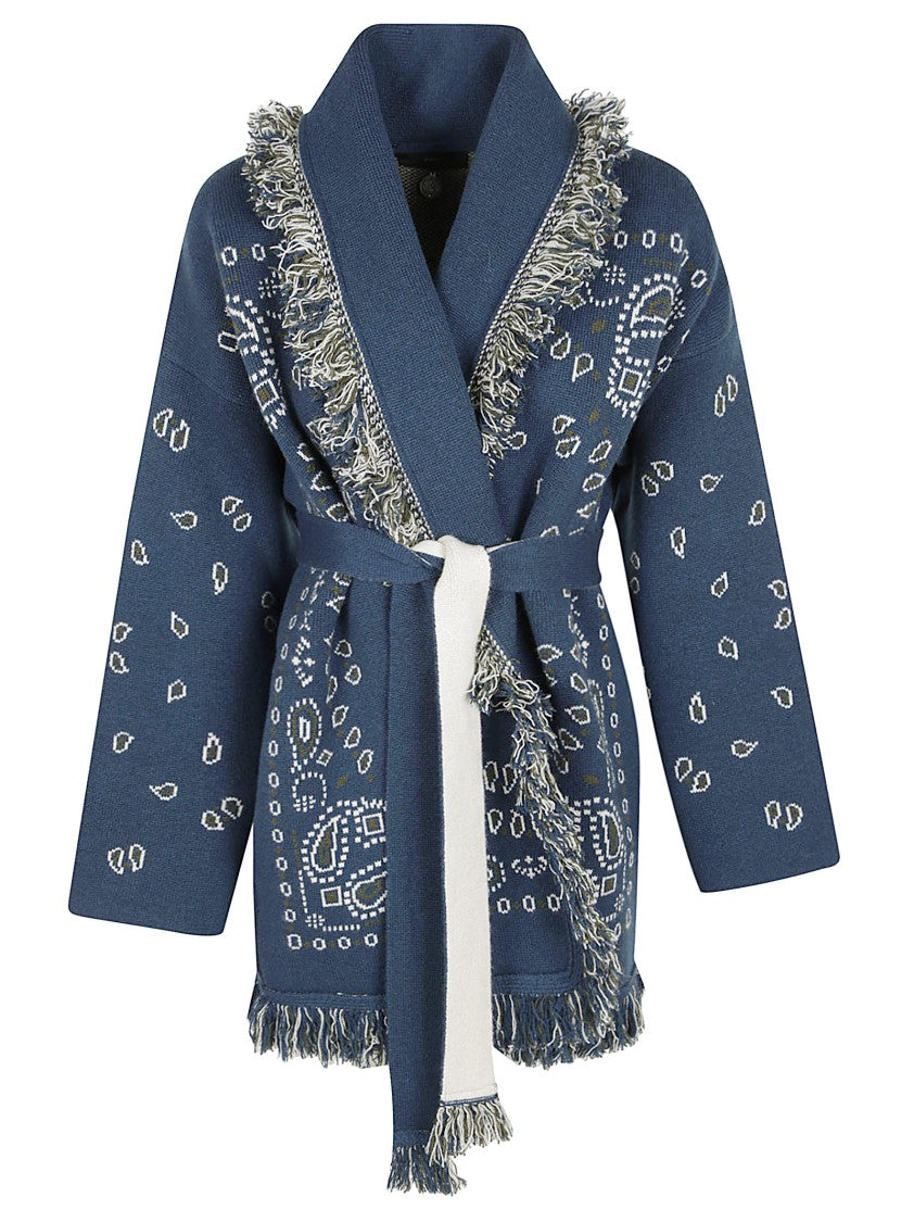 Alanui Bandana Jacquard Cashmere Cardigan