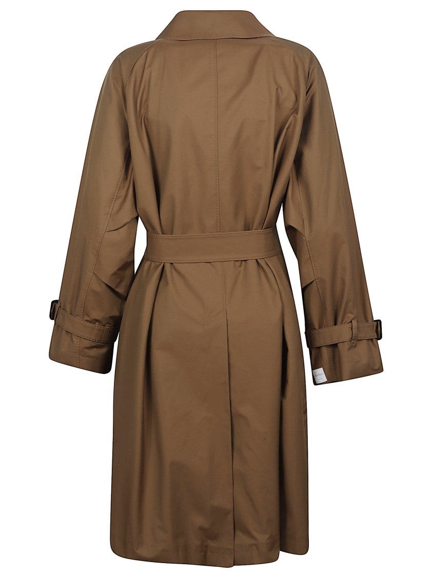 Max Mara Mtcctrench Double-Breasted Brown Trench Coat