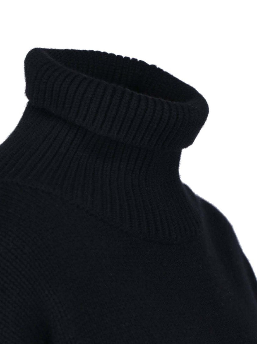 Lisa Yang Cropped Boxy High Ribbed Turtleneck Knit Sweater