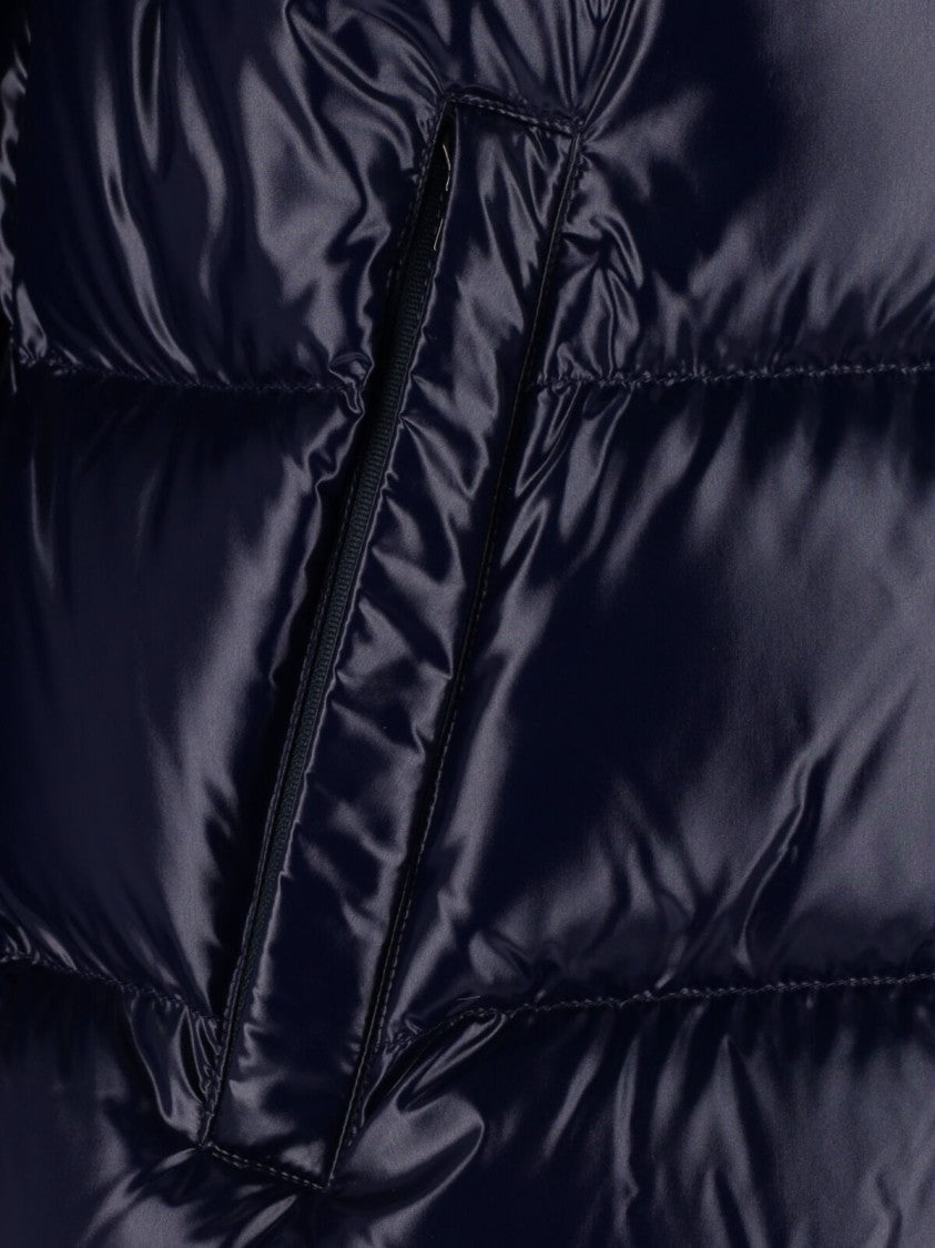Herno Blue Glossy Polartech Hooded Down Jacket