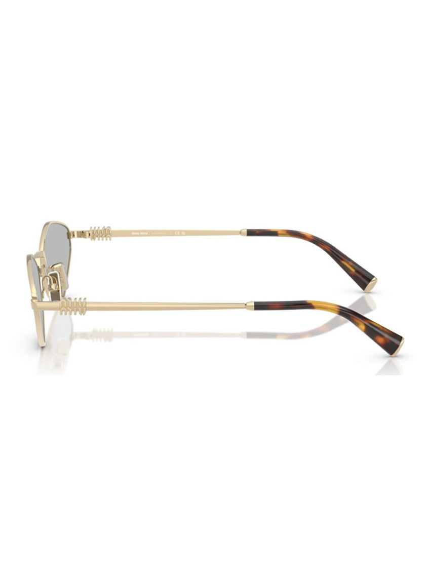 Miu Miu Gold 56Zs Sole Geometric Metal Sunglasses
