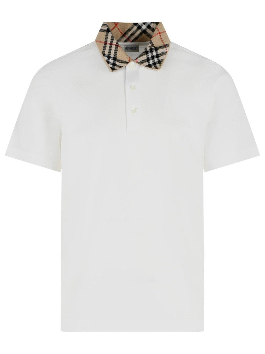 Burberry 'Evan' White Cotton Polo Shirt