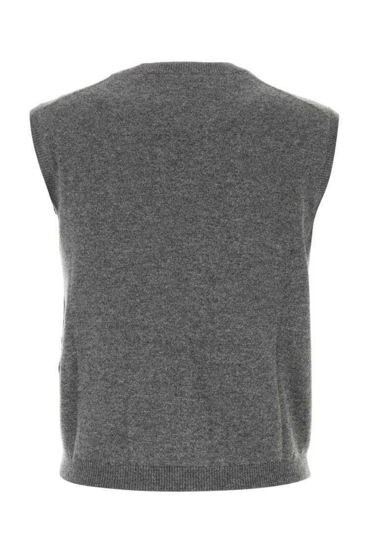 Salvatore Ferragamo Grey Stretch Cashmere Blend Vest