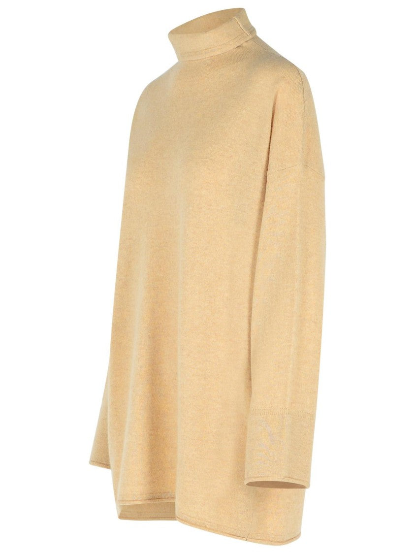 Max Mara Oder' Beige Cashmere Turtleneck Sweater