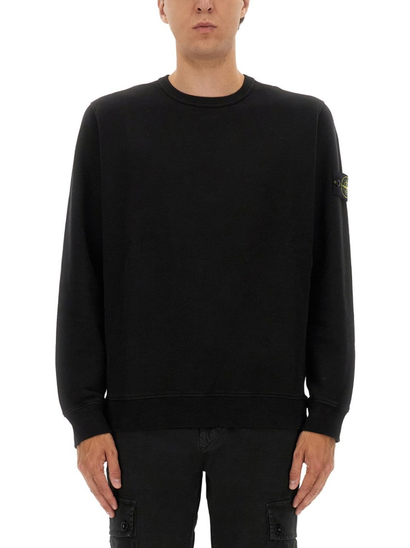 Stone Island Classic Crew Neck Black Sweatshirt
