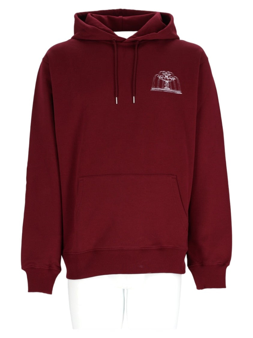 Drôle De Monsieur Bordeaux Graphic Printed Cotton Sweatshirt