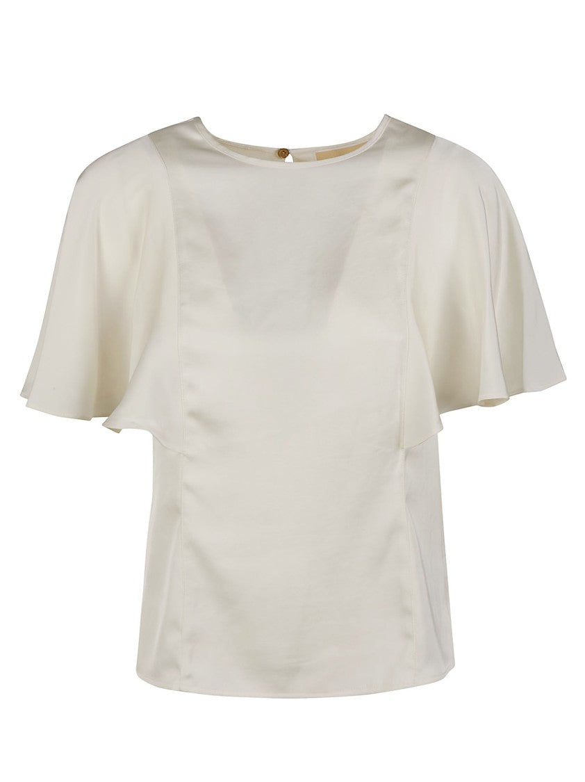 Michael Kors Flutter Sleeve Keyhole Top