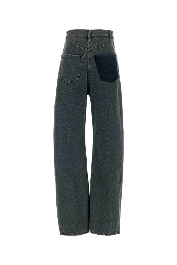 Mm6 By Maison Margiela Cropped Wide-Leg Denim Jeans