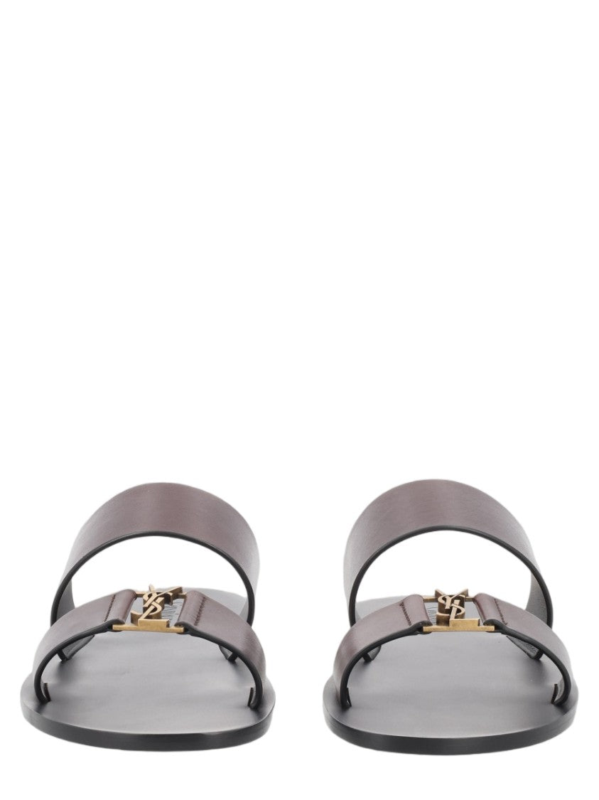 Saint Laurent Babylone Brown Calf Leather Sandals