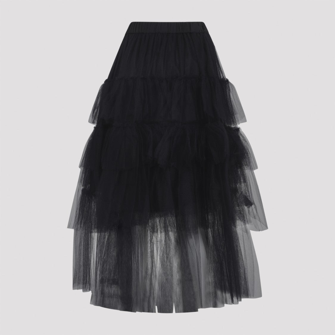 Simone Rocha Layered Black Skirt With Semi-Transparent Hem