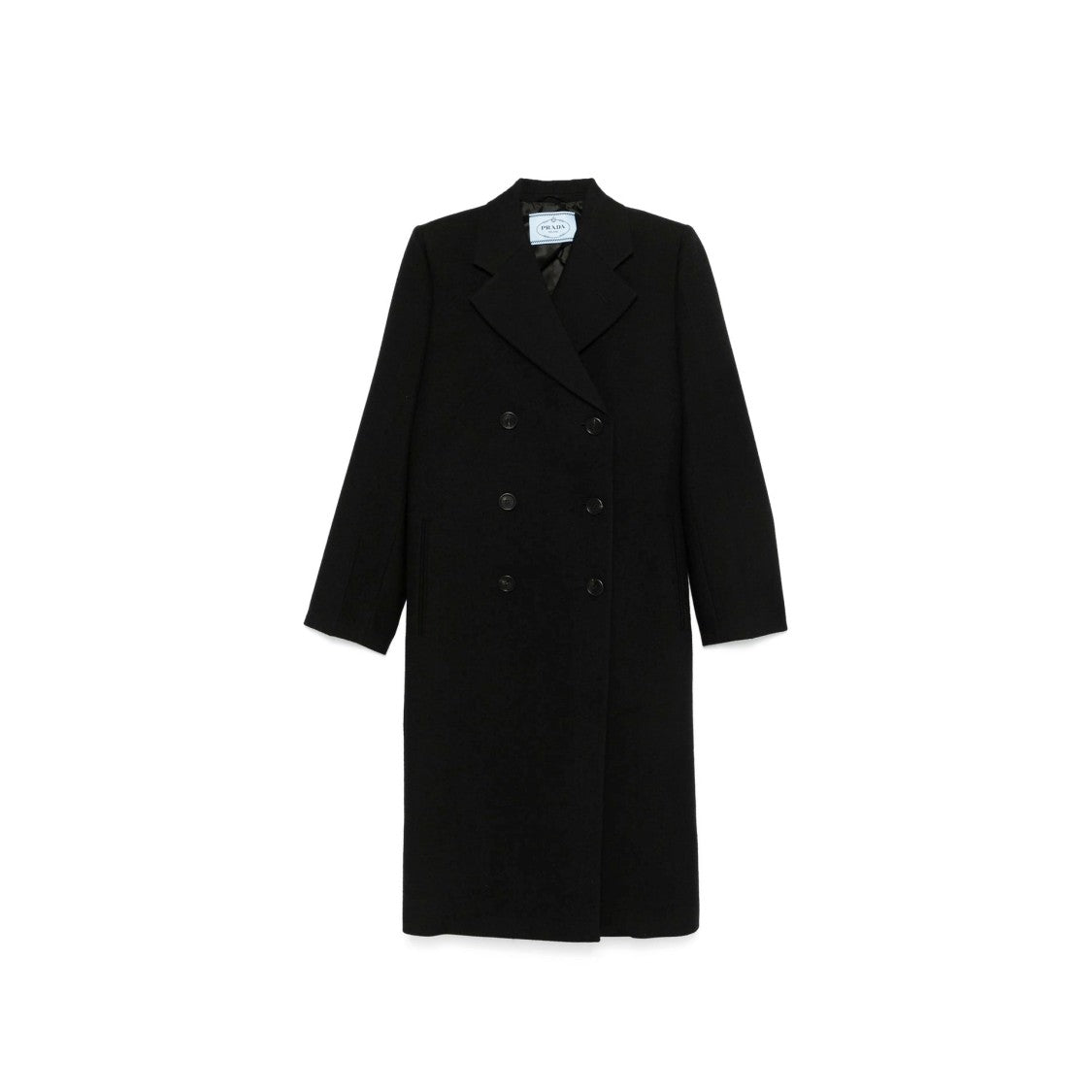 Prada Asymmetric Hem Virgin Wool Coat