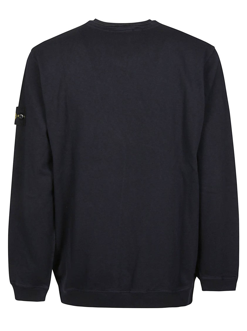 Stone Island Black Logo Patch Cotton Sweatshirt
