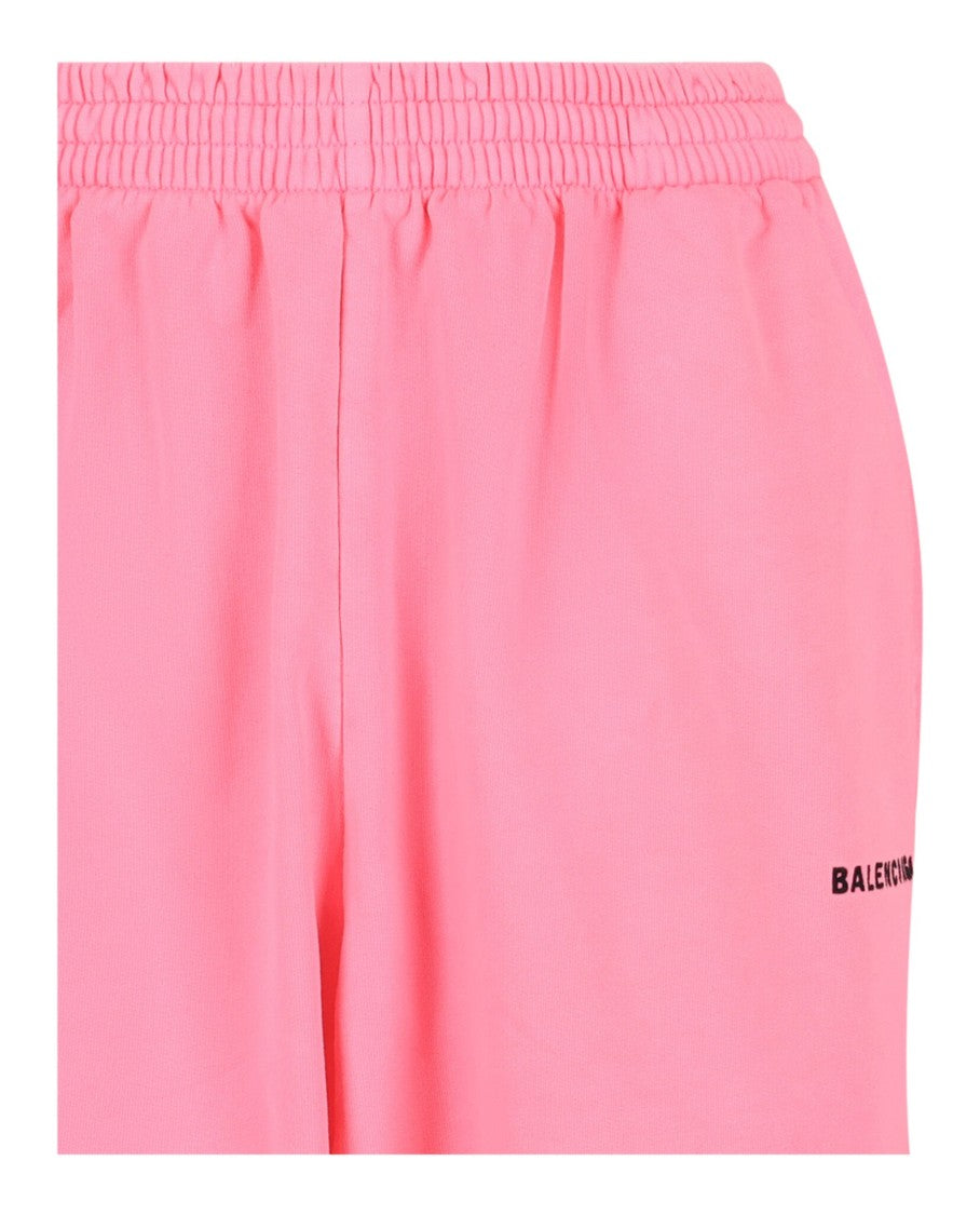 Balenciaga Mid-Rise Oversized Sweat Shorts With Embroidered Logo