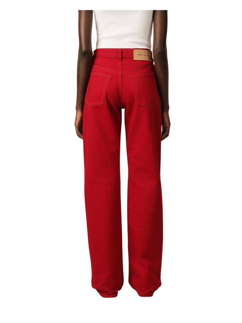 Ami Paris Blue High-Waist Wide-Leg Jeans