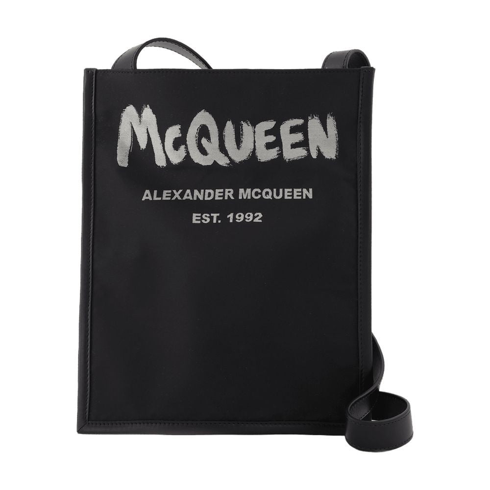 Alexander Mcqueen Graffiti Phone Sleeve In Black And White