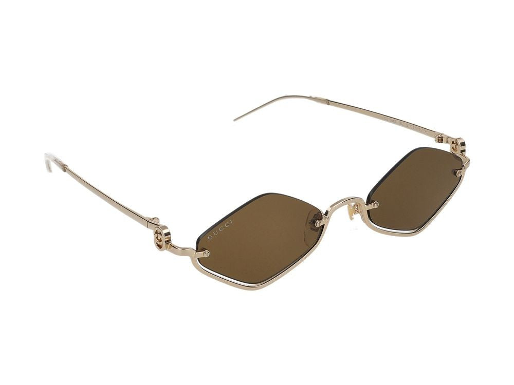 Gucci Gold Geometric Metal Sunglasses