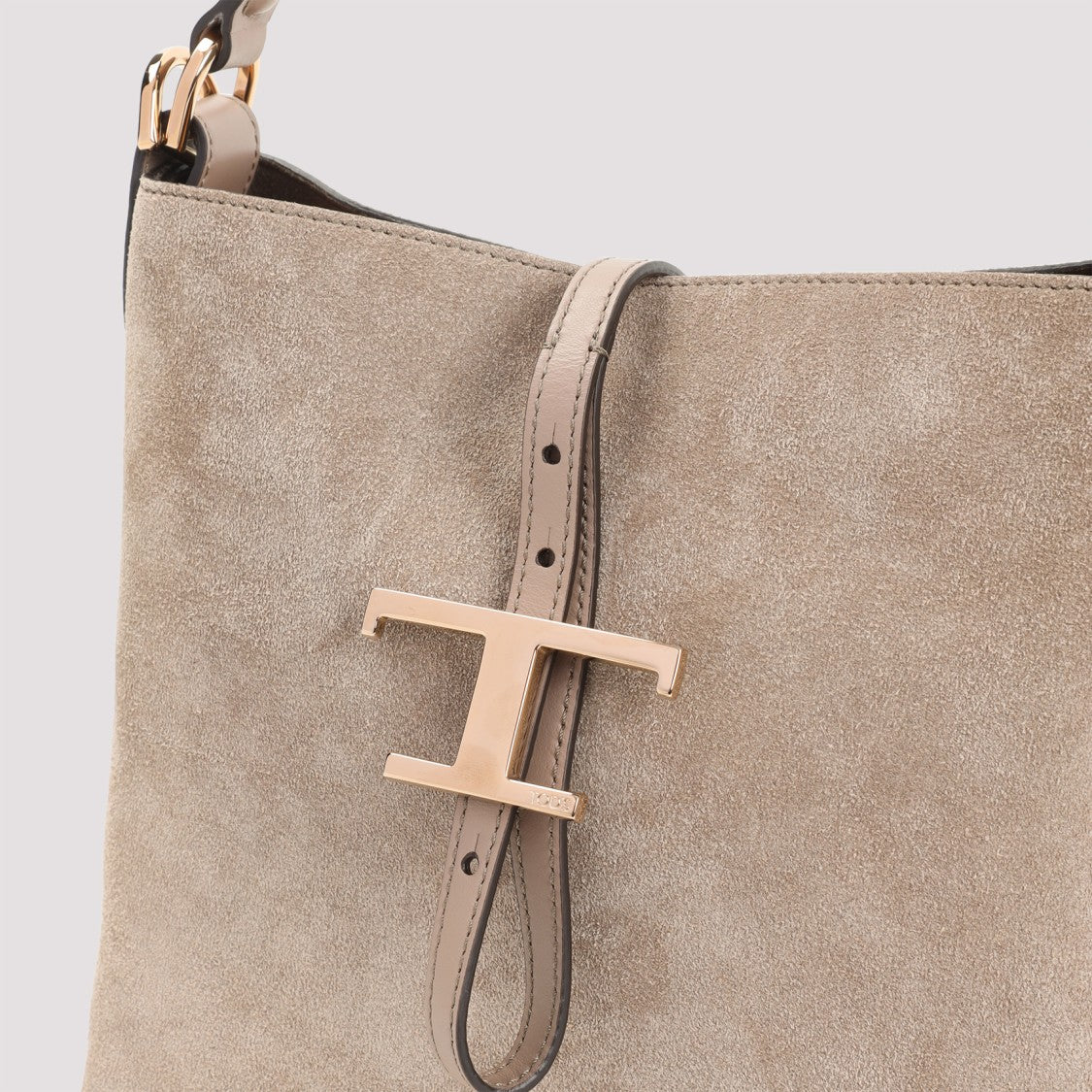 Tod's Mocha Clay Beige Suede Leather Bucket Bag