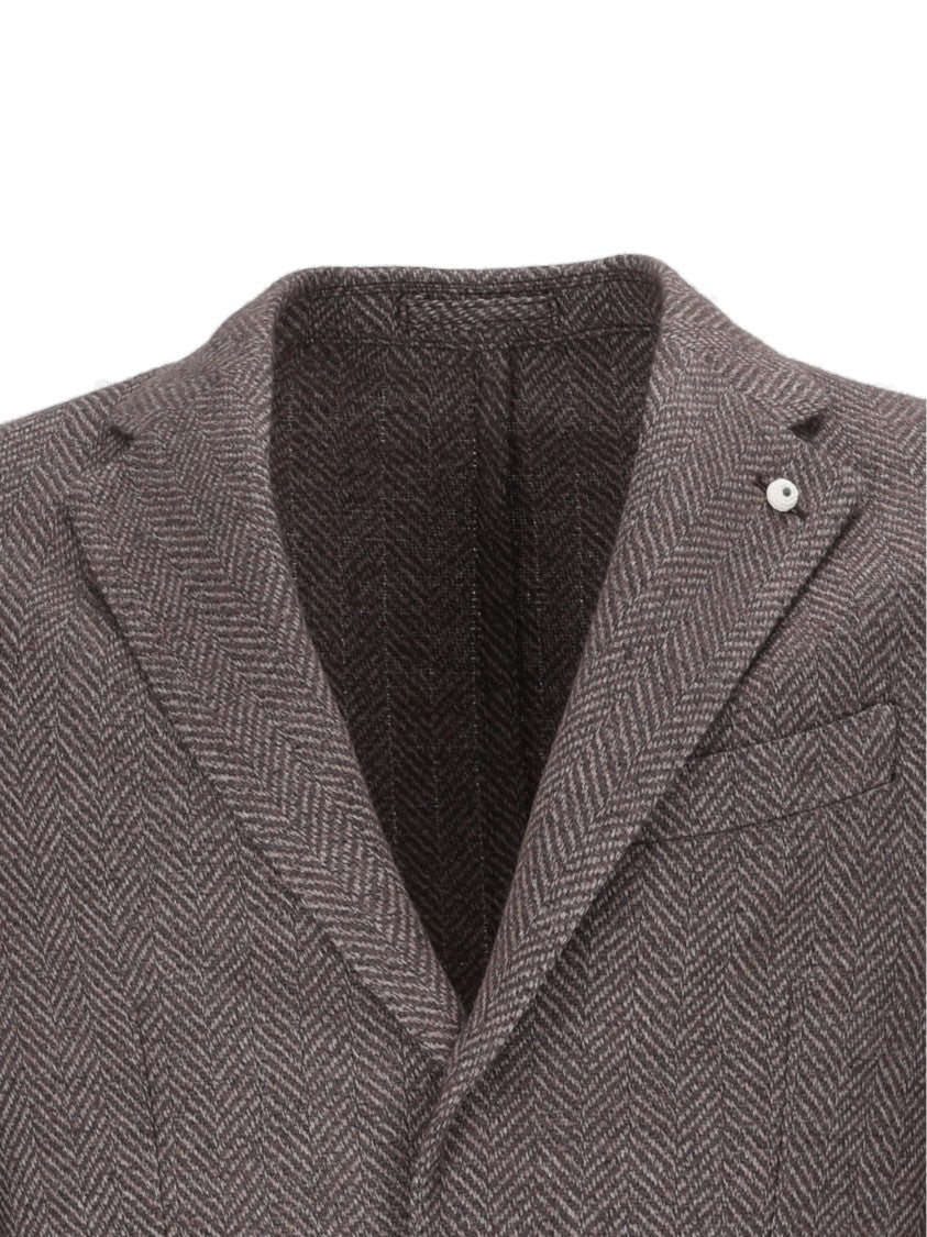 Brando-Lubiam Tailored Herringbone Jacket With Structured Silhouette