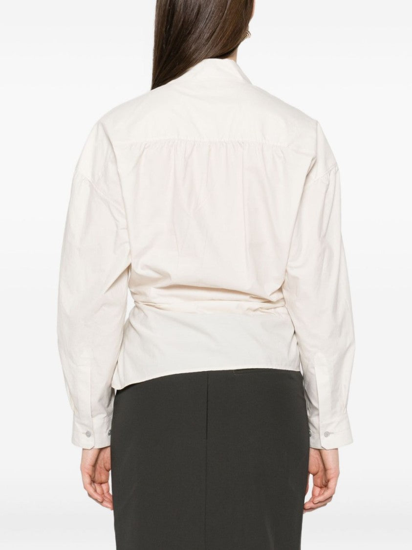 Lemaire Asymmetrical Wrap Shirt In Cotton-Silk Blend