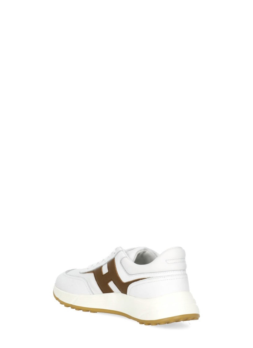 Hogan White Leather Low-Top Sneakers