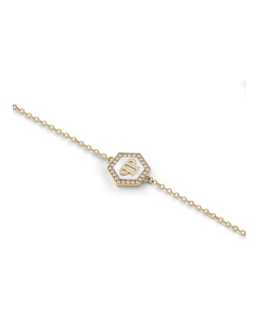 Philipp Plein Plein Mini Logo Crystal Cable Chain Necklace