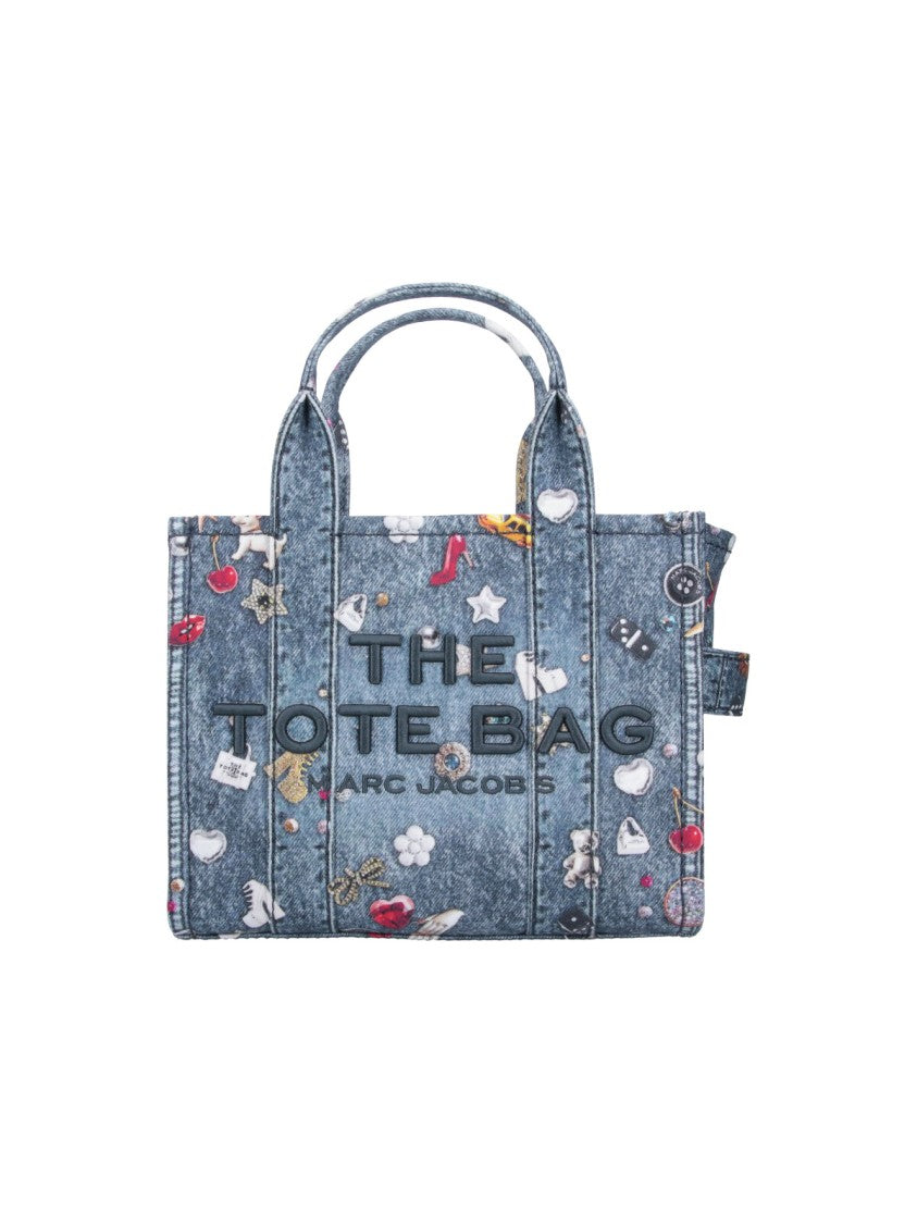 Marc Jacobs Blue The Tote Bag Small Cotton Denim Tote Bag