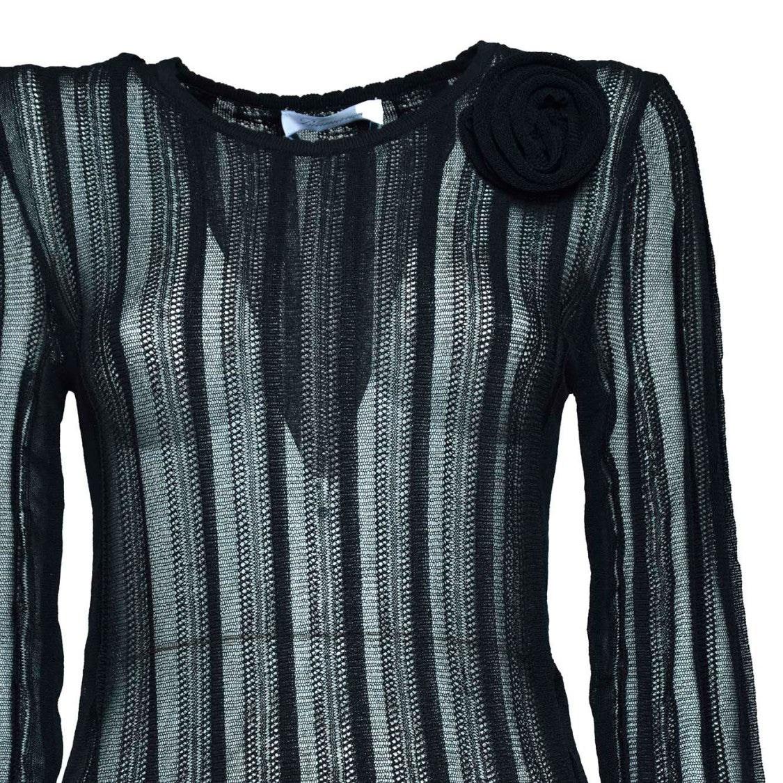 Blumarine Black Viscose Knit Blouse