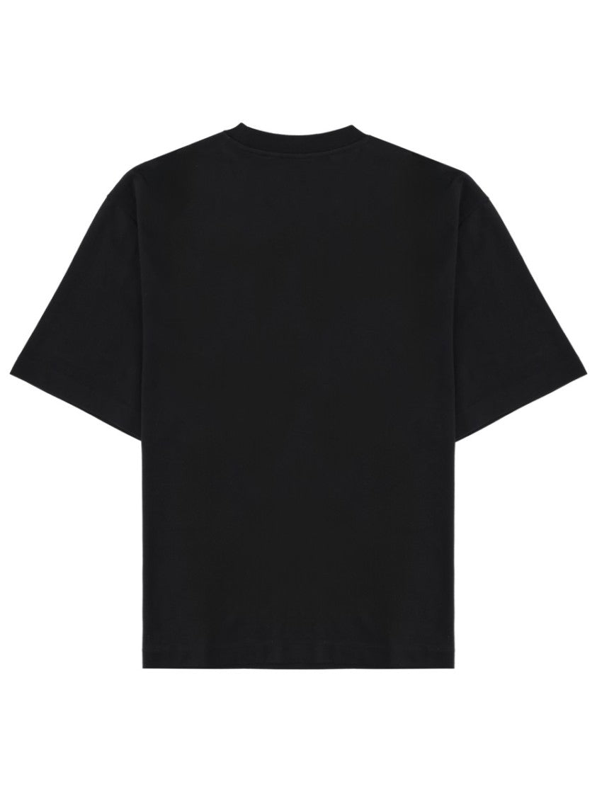 Off-White Boxy Fit Black T-Shirt With Centered Logo