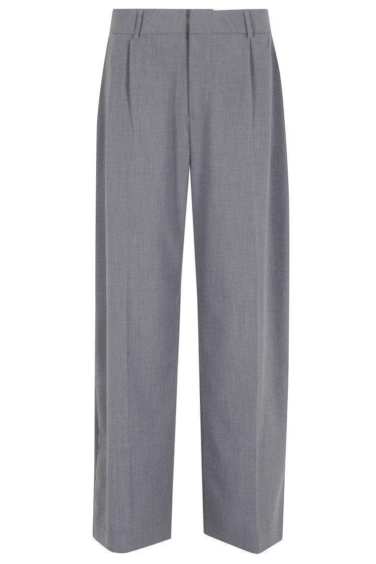 Thestroy Anthem Gray Double-Darted Wide-Leg Trousers