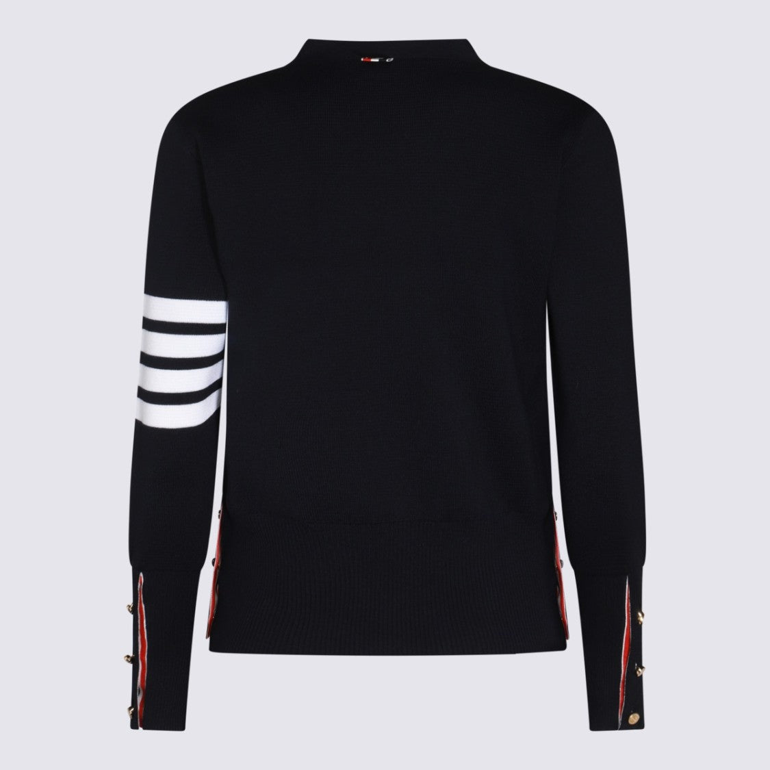 Thom Browne Navy Blue Wool Cardigan