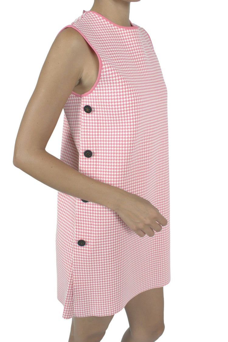 Dior Pink Check Sleeveless Viscose-Blend Mini Dress