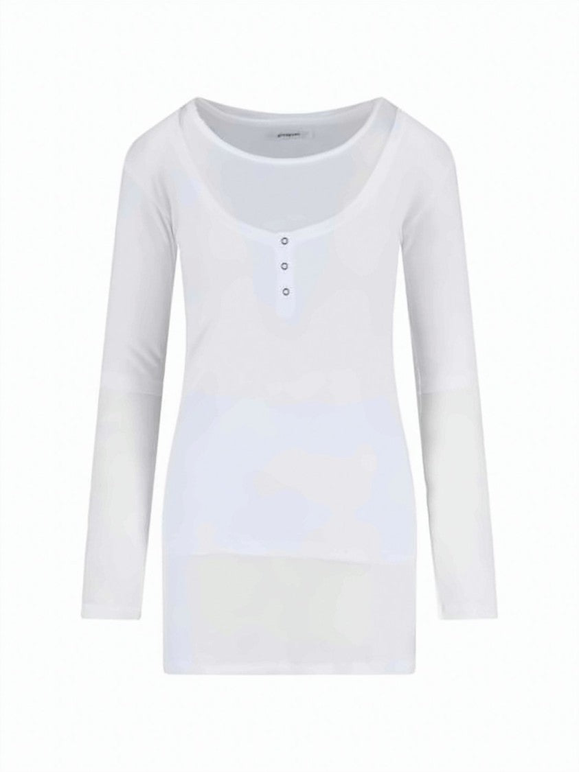 Gimaguas Scoop Neck Long-Sleeved Cotton Top By Gimaguas