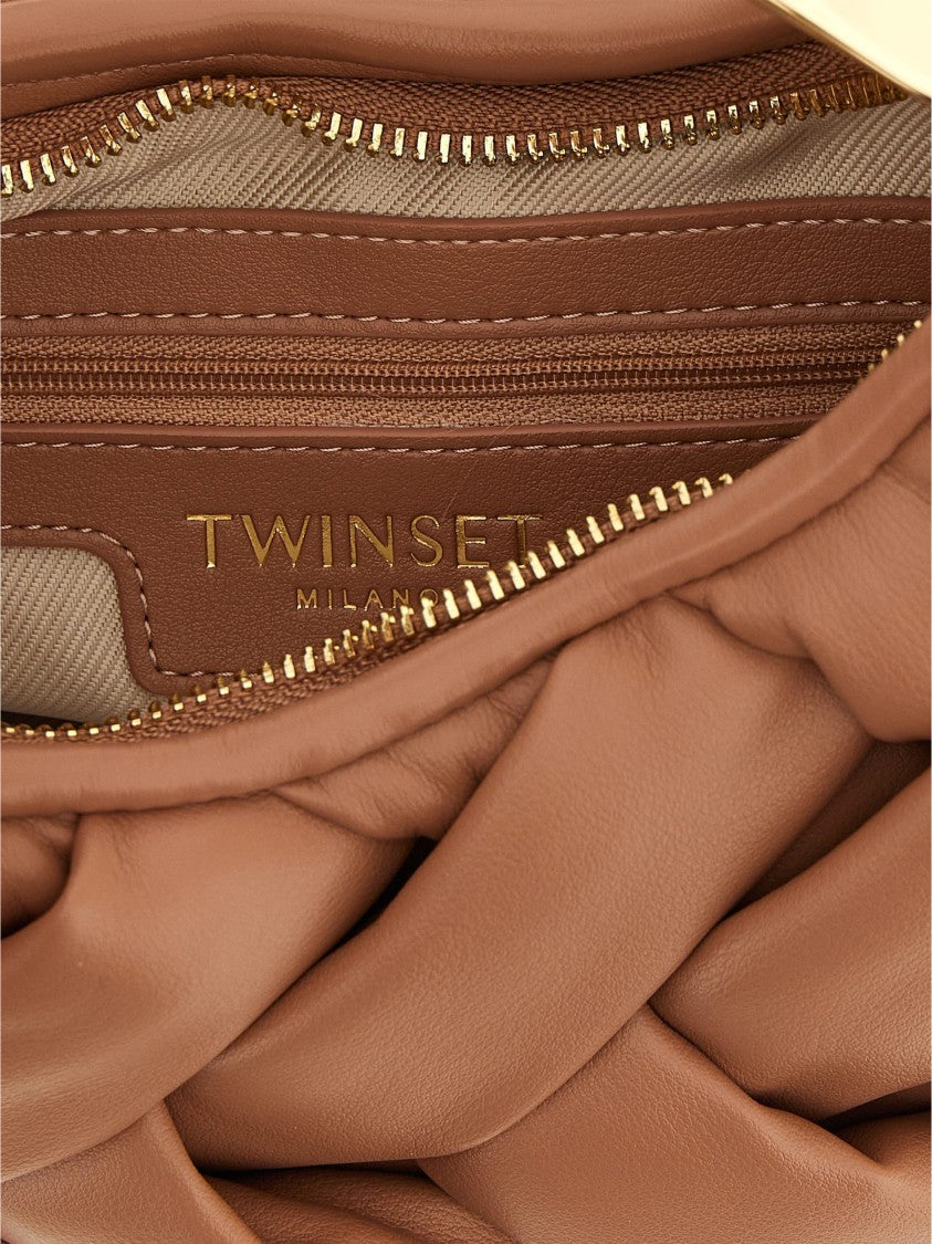 Twin-Set Brown Woven Padded Handbag