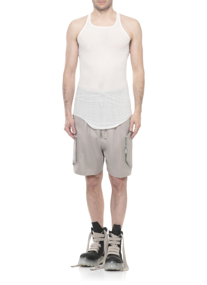 Rick Owens White Tarp Rib Viscose-Blend Tank Top