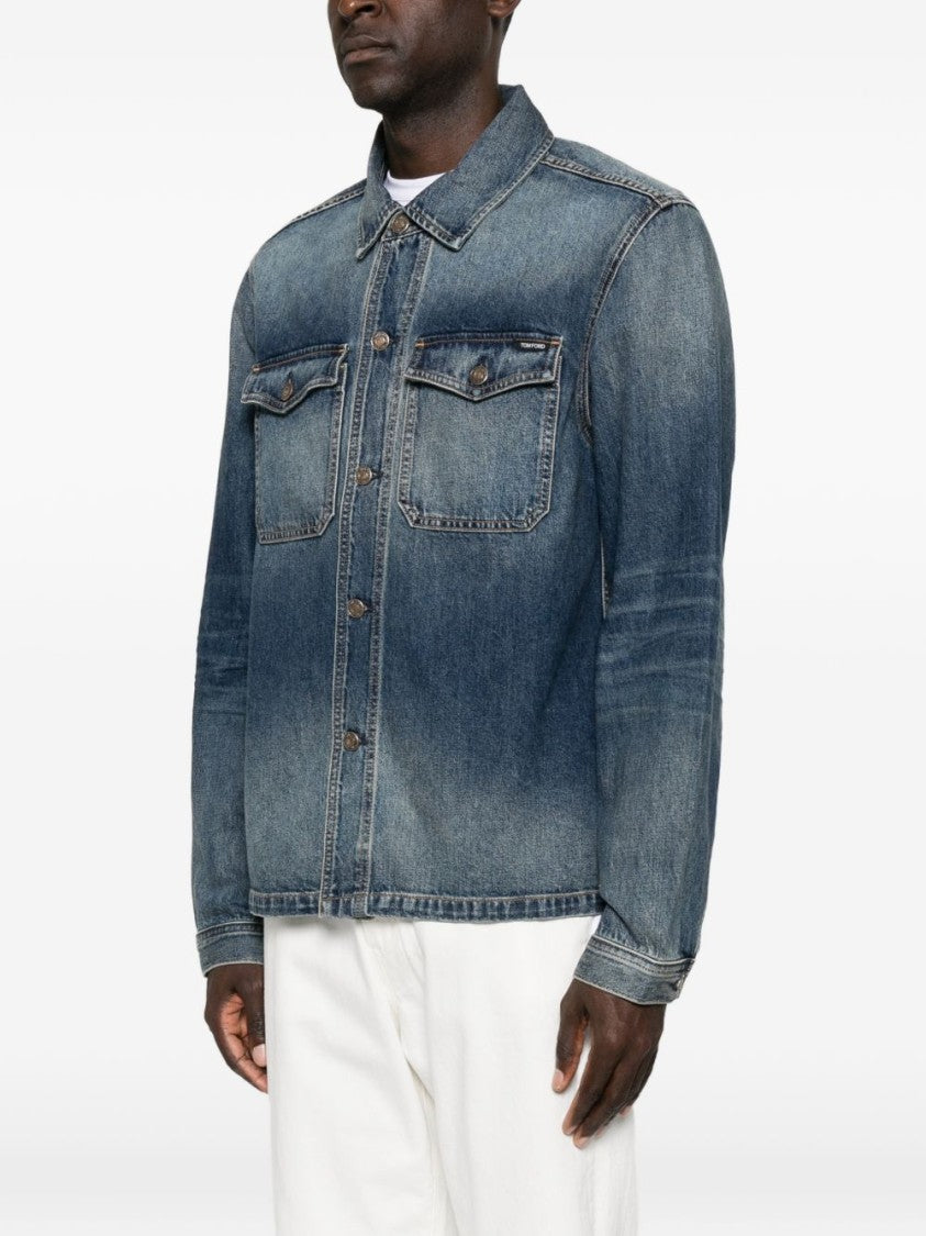 Tom Ford Flap-Pocket Denim Shirt