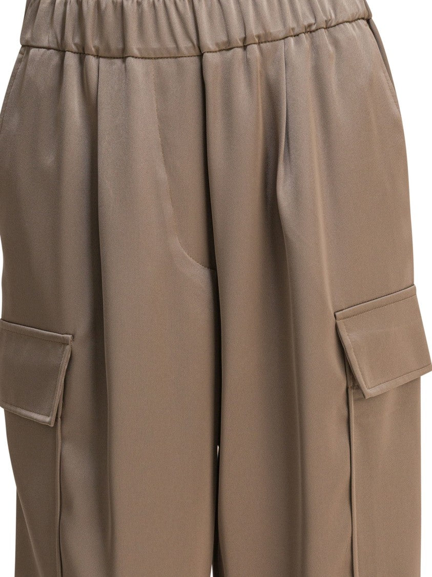 Semper Tapered Beige Cargo Pants With Mid-Rise Waistband