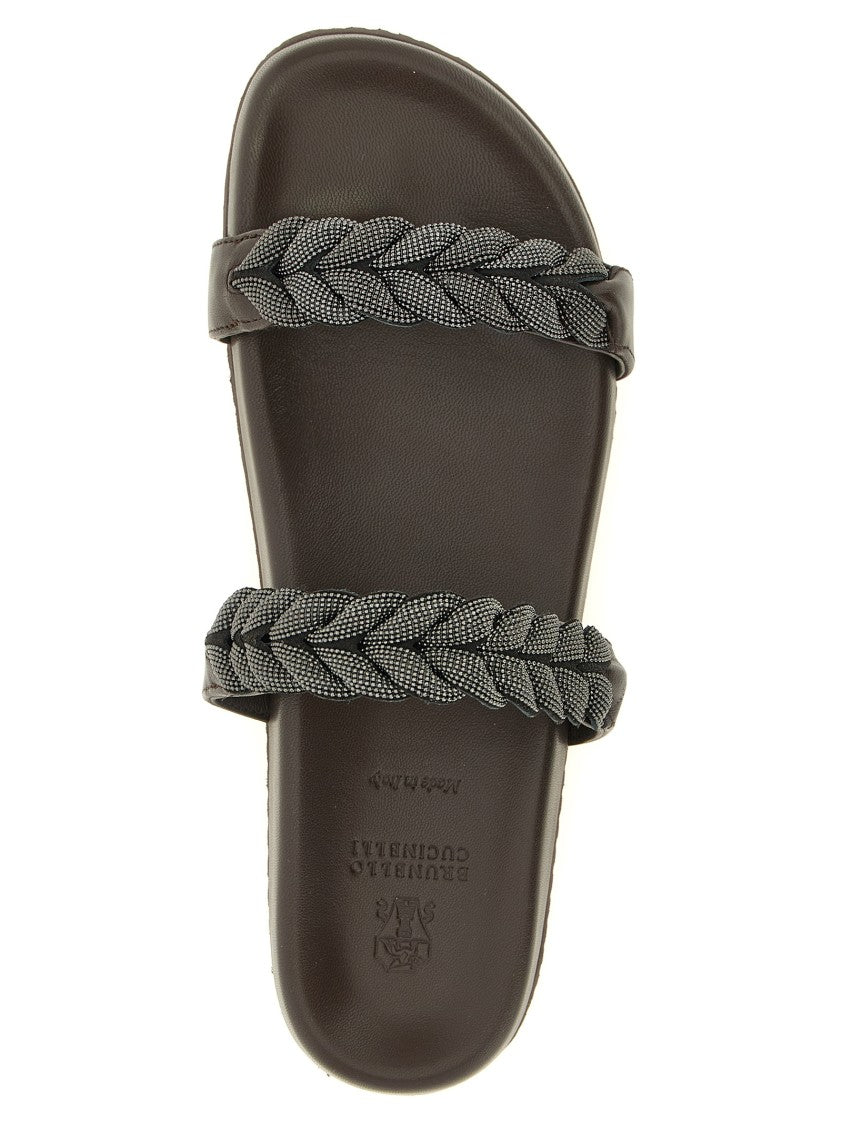 Brunello Cucinelli Precious Braided Straps' Sandals