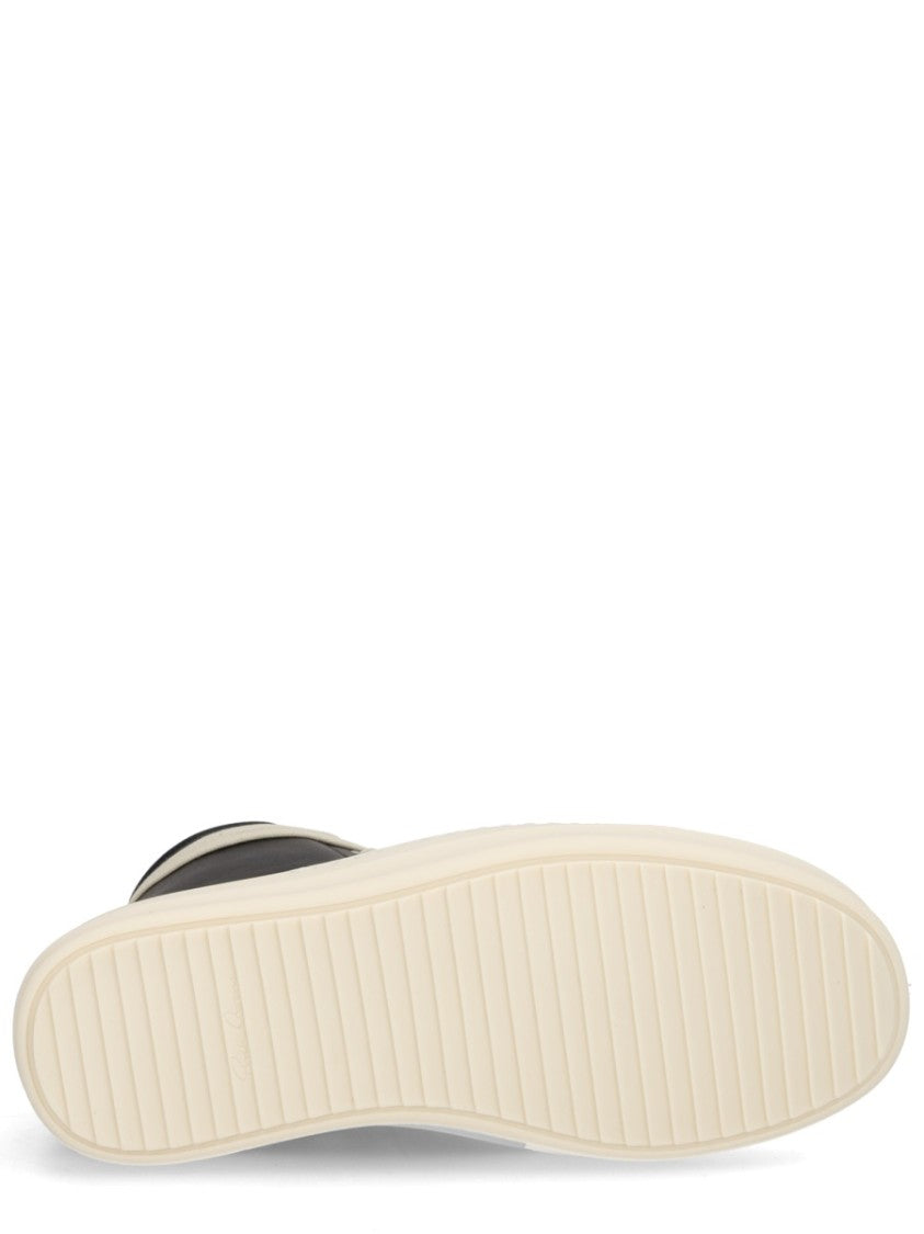 Rick Owens Black Back Zipper Ridged Sole Sneakers