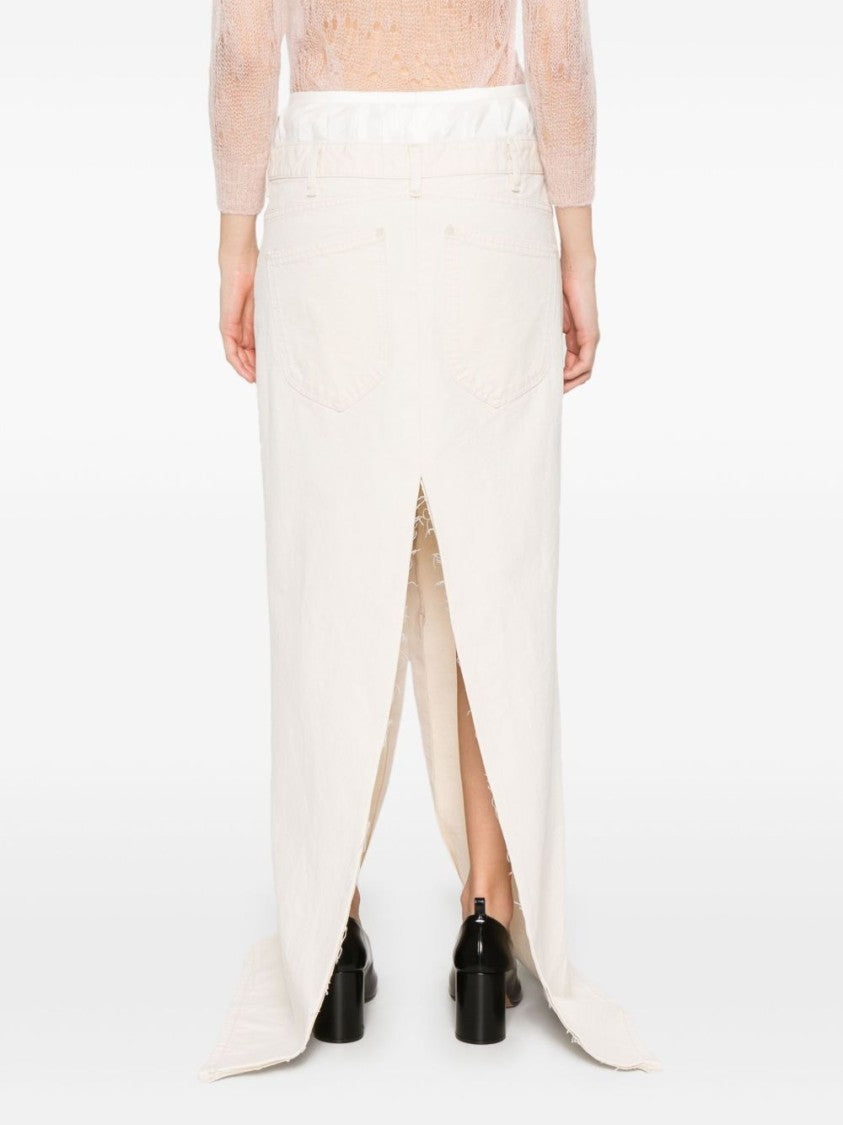 Maison Margiela Beige Cotton Denim Long Skirt