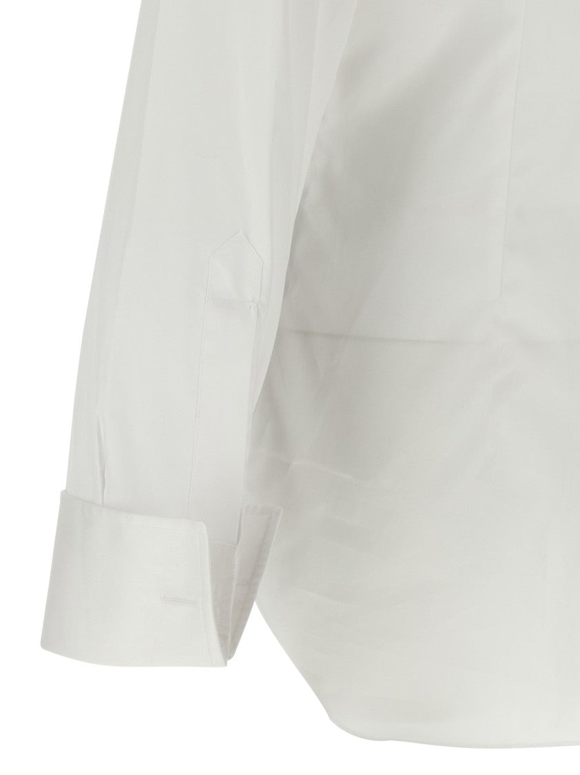 Barba Cotton Poplin Shirt With Concealed Button Front And Cufflink-Ready Sleeves